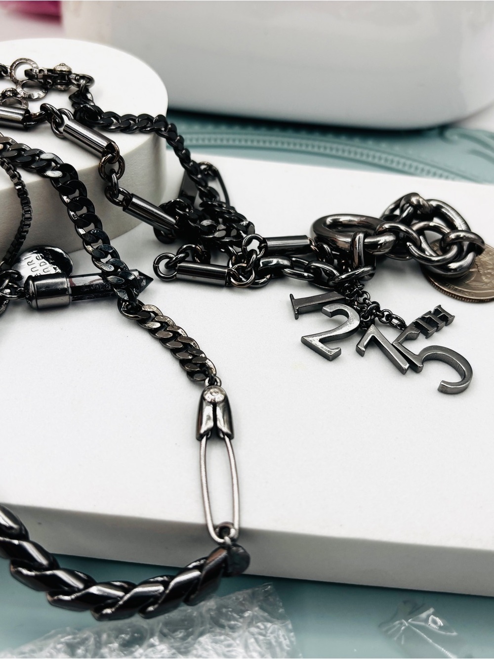 Henri Bendel collection 712-5th charms Long Statement Necklace